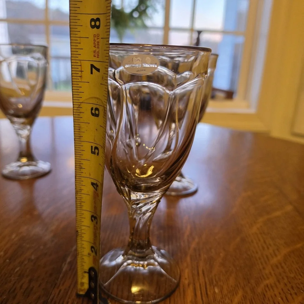Noritake‎ Sweet Swirl Gray Water Goblets Stemmed Set Of 4